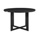 Grop 5pc Outdoor Dining Set | Black Metal Table | 4 Gray Fabric Chairs BM338906