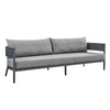 Aroi 4pc Outdoor Set w Sofa | Chairs | & Dark Gray Coffee Table | Polyester Cushions BM338910