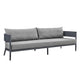 Aroi 4pc Outdoor Set w Sofa | Chairs | & Dark Gray Coffee Table | Polyester Cushions BM338910