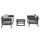 Aroi 4pc Outdoor Set w Sofa | Chairs | & Dark Gray Coffee Table | Polyester Cushions