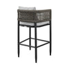 Folo 5pc Outdoor Bar Table Set | Gray Aluminum | 4 Woven Rope Chairs BM338914