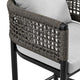 Folo 5pc Outdoor Bar Table Set | Gray Aluminum | 4 Woven Rope Chairs BM338914
