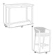 Joem 5pc Patio Bar Table Set w 4 Gray Barstool Chairs BM338923