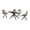 Miom 5pc Dining Table Set | Extendable Top | 4 Taupe Gray Faux Leather Chairs