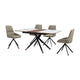 Miom 5pc Dining Table Set | Extendable Top | 4 Taupe Gray Faux Leather Chairs