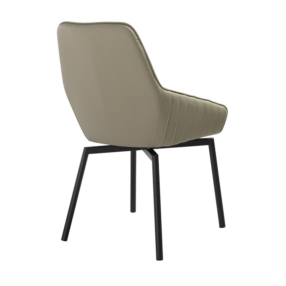 Yoin 5pc Dining Table Set | 4 Taupe Gray Faux Leather Chairs | Sintered Stone Top BM338952