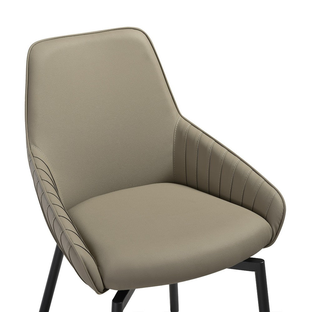 Yoin 5pc Dining Table Set | 4 Taupe Gray Faux Leather Chairs | Sintered Stone Top BM338952