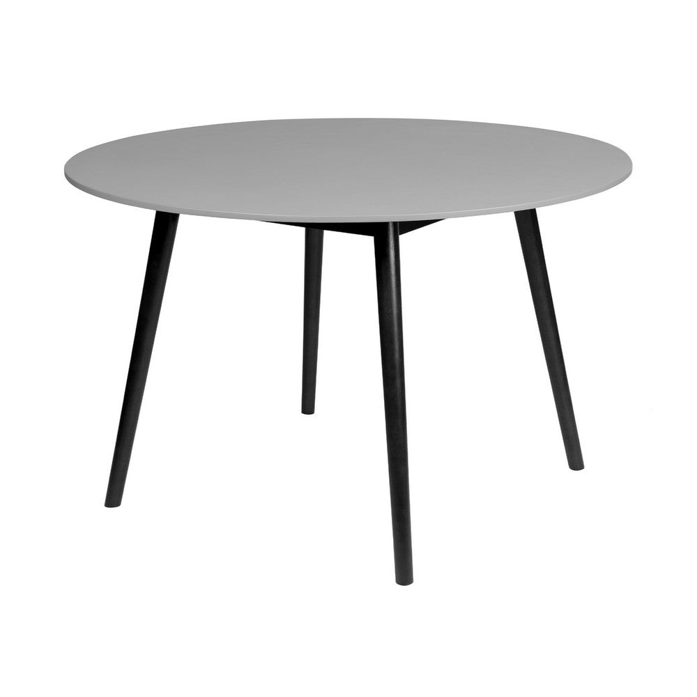 Kilo Dining Table | Black Wood Legs | 47’’ Round Gray Superstone Top