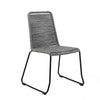 Sosi 5pc Patio Dining Table Set | 4 Gray Rope Chairs | 47’’ Gray Sintered Stone Top