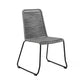 Sosi 5pc Patio Dining Table Set | 4 Gray Rope Chairs | 47’’ Gray Sintered Stone Top
