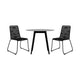 Sosi 3pc Patio Dining Table Set | 2 Black Rope Chairs | 36" Gray Sintered Stone Top