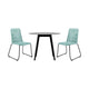Sosi 3pc Patio Dining Table Set | 2 Teal Blue Rope Chairs | 36" Sintered Stone Top