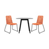 Sosi 3pc Patio Dining Table Set | 2 Tangerine Orange Rope Chairs | 36" Sintered Stone Top