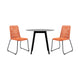 Sosi 3pc Patio Dining Table Set | 2 Tangerine Orange Rope Chairs | 36" Sintered Stone Top