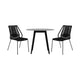 Kolu 3pc Patio Dining Table Set | 2 Black Rope Chairs | 36" Round Sintered Stone Top