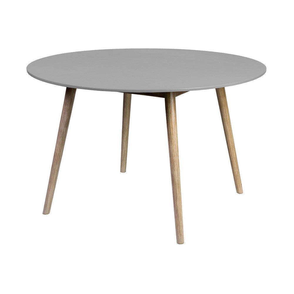 Kilo Dining Table | Brown Wood Legs | 47’’ Round Gray Superstone Top