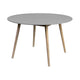 Kilo Dining Table | Brown Wood Legs | 47’’ Round Gray Superstone Top
