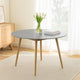 Kilo Dining Table | Brown Wood Legs | 47’’ Round Gray Superstone Top