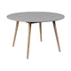 Kilo Dining Table | Brown Wood Legs | 47" Round Gray Superstone Top
