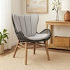 Mina Patio Dining Chair | 36’’ | Gray Woven Rope | Fabric Seating BM338974
