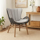 Mina Patio Dining Chair | 36’’ | Gray Woven Rope | Fabric Seating BM338974
