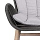 Mina Patio Dining Chair | 36" | Gray Woven Rope | Fabric Seating
