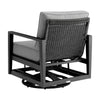 Grop 3pc Outdoor Set | 2 Chairs Black Metal Coffee Table | Gray Polyester BM338975