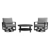 Grop 3pc Outdoor Set | 2 Chairs Black Metal Coffee Table | Gray Polyester BM338975