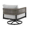 Argy 3pc Outdoor Lounge Set | Black Metal Coffee Table | 2 Gray Rope Chairs w Cushions BM338977