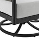 Argy 3pc Outdoor Lounge Set | Black Metal Coffee Table | 2 Gray Rope Chairs w Cushions BM338977