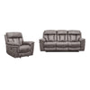 Esy 2pc Power Reclining Chair and Sofa Set | Dark Gray Polyester