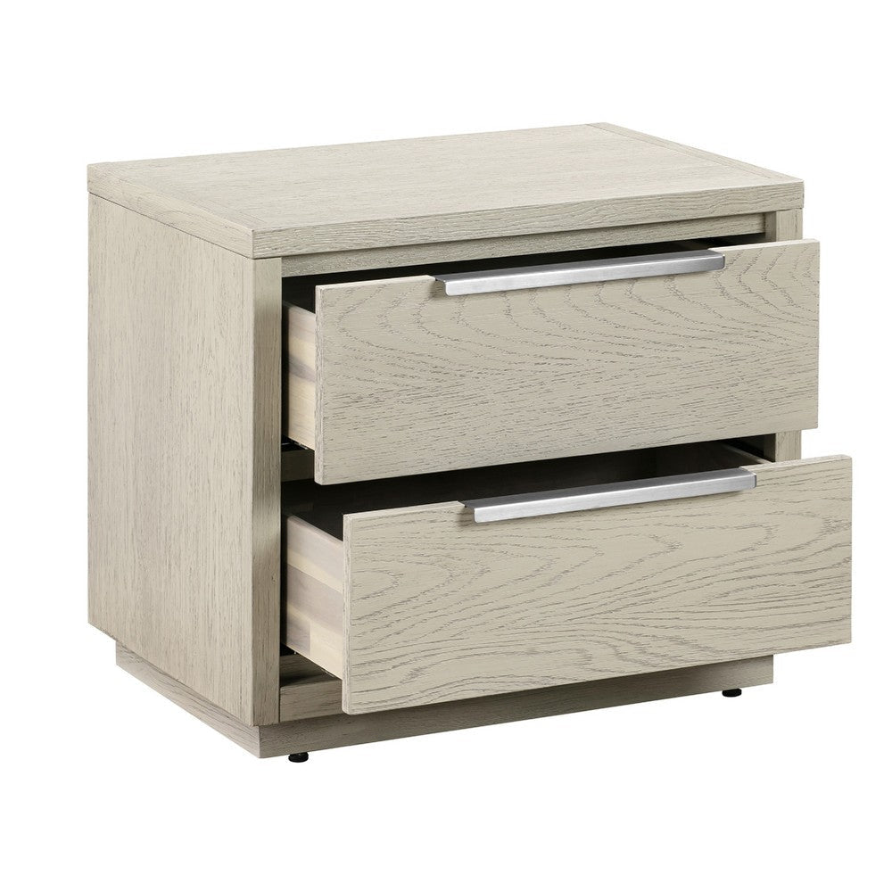 Joni 3pc King Size Bedroom Set with 2 Nightstands | Silver Gray Oak Wood