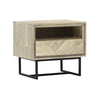 Rexi 3pc King Bedroom Set w 2 Nightstands | Natural Brown Acacia Wood Pattern BM338994