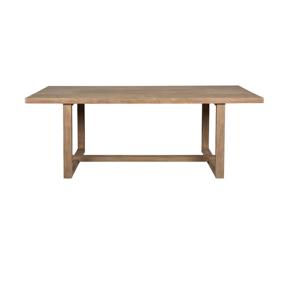 Hida Outdoor Dining Table | Brown Eucalyptus Wood | Rectangular 82’’