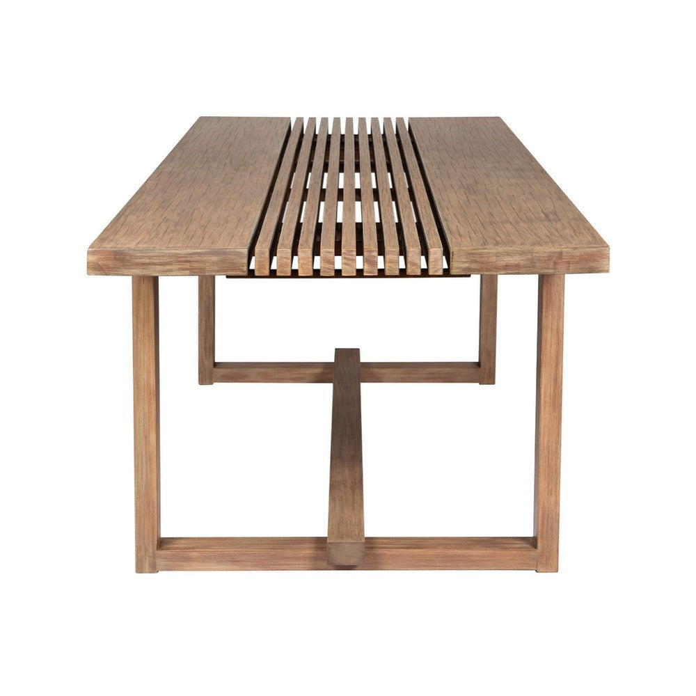 Hida Outdoor Dining Table | Brown Eucalyptus Wood | Rectangular 82’’