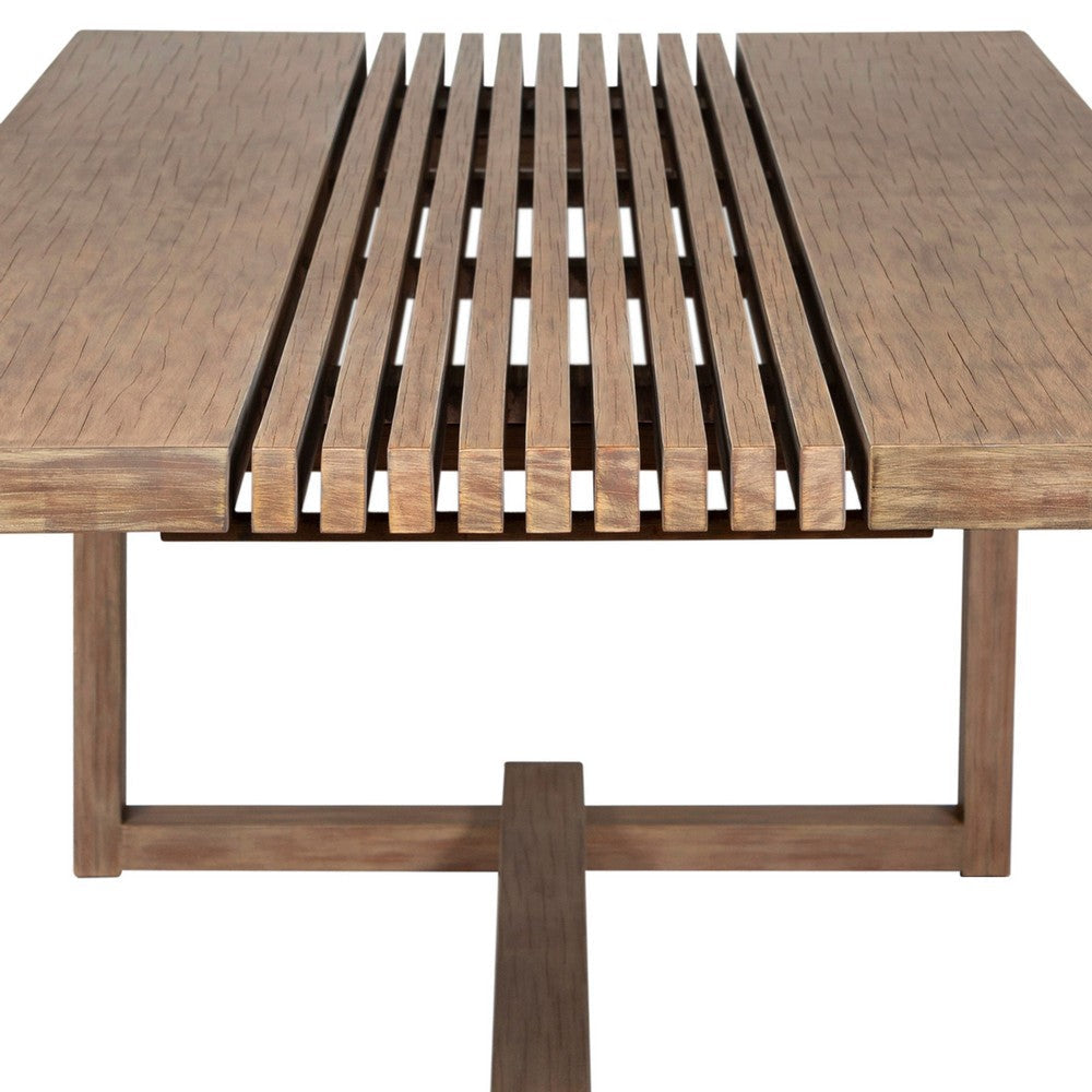 Hida Outdoor Dining Table | Brown Eucalyptus Wood | Rectangular 82’’