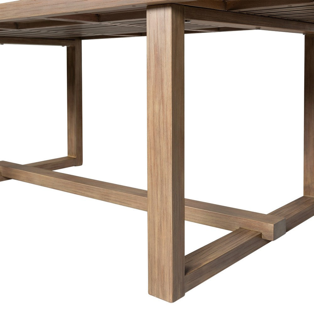 Hida Outdoor Dining Table | Brown Eucalyptus Wood | Rectangular 82’’