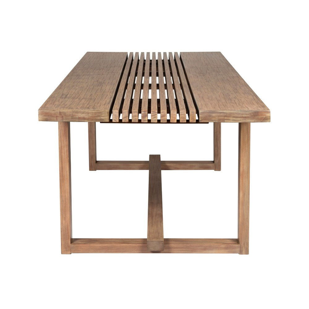 Hida Outdoor Dining Table | Brown Eucalyptus Wood | Rectangular 82’’