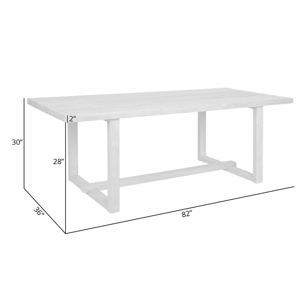 Hida Outdoor Dining Table | Brown Eucalyptus Wood | Rectangular 82’’