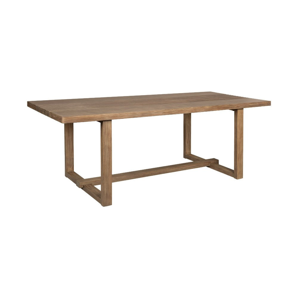 Hida Outdoor Dining Table | Brown Eucalyptus Wood | Rectangular 82"