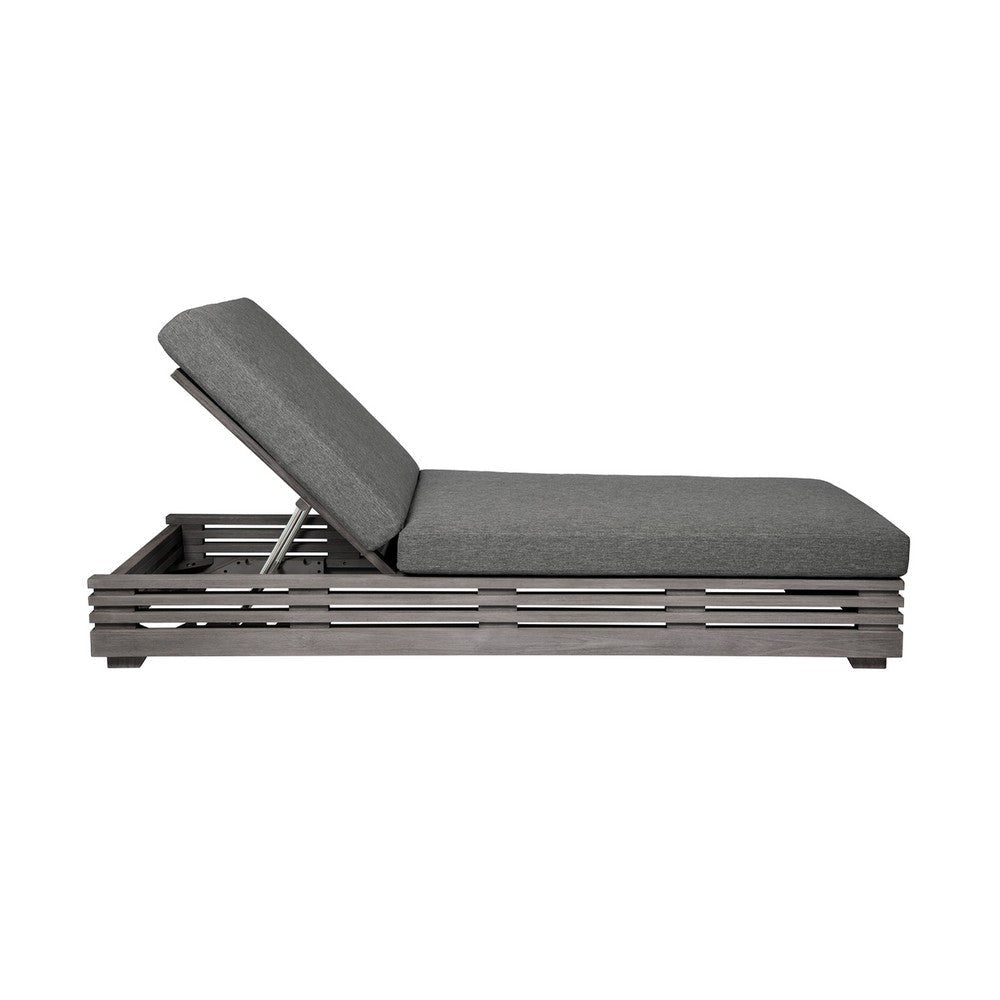 Hida Chaise Lounge Chair | Gray Eucalyptus | Olefin Cushions | 82’’ BM339003