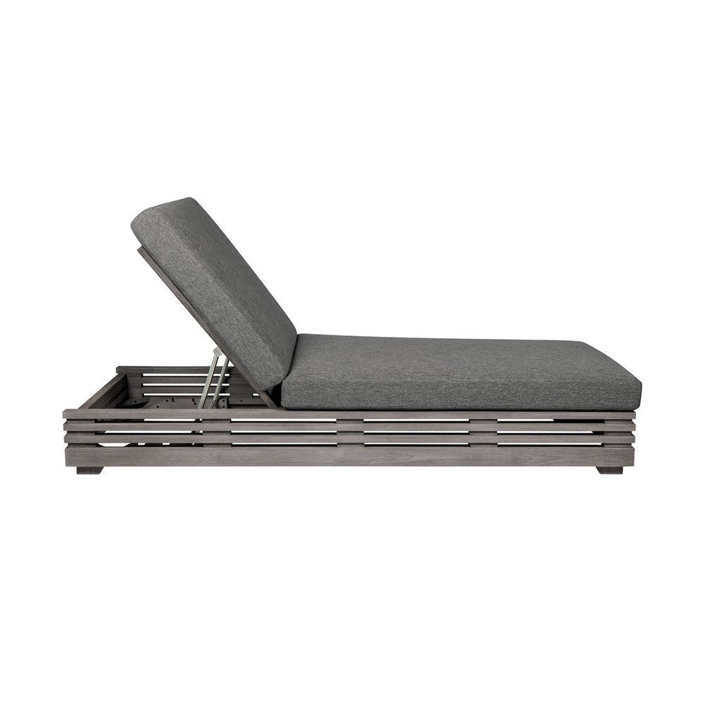 Hida Chaise Lounge Chair | Gray Eucalyptus | Olefin Cushions | 82’’ BM339003