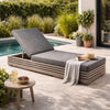 Hida Chaise Lounge Chair | Gray Eucalyptus | Olefin Cushions | 82"