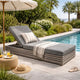 Hida Chaise Lounge Chair | Gray Eucalyptus | Olefin Cushions | 82"