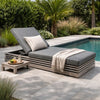 Hida Chaise Lounge Chair | Gray Eucalyptus | Olefin Cushions | 82"