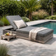 Hida Chaise Lounge Chair | Gray Eucalyptus | Olefin Cushions | 82"