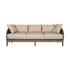 Kimi Outdoor Patio Sofa | Brown Wood | Gray Rope | Taupe Olefin | 82"