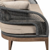 Kimi Outdoor Patio Sofa | Brown Wood | Gray Rope | Taupe Olefin | 82’’ BM339005