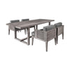 Hida 5pc Outdoor Dining Table Set | 4 Chairs | Gray Wood | Olefin Cushions BM339010