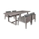 Hida 5pc Outdoor Dining Table Set | 4 Chairs | Gray Wood | Olefin Cushions BM339010